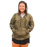 Authentic Baja Hoodie - Drug Rug - Mexican Poncho - Green (XXL)