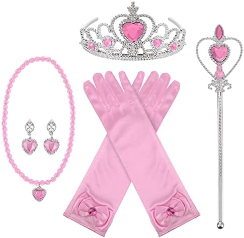 Orgrimmar Princess Dress Up Accessories Gloves Tiara Crown Wand Necklaces Presents for Kids Girls