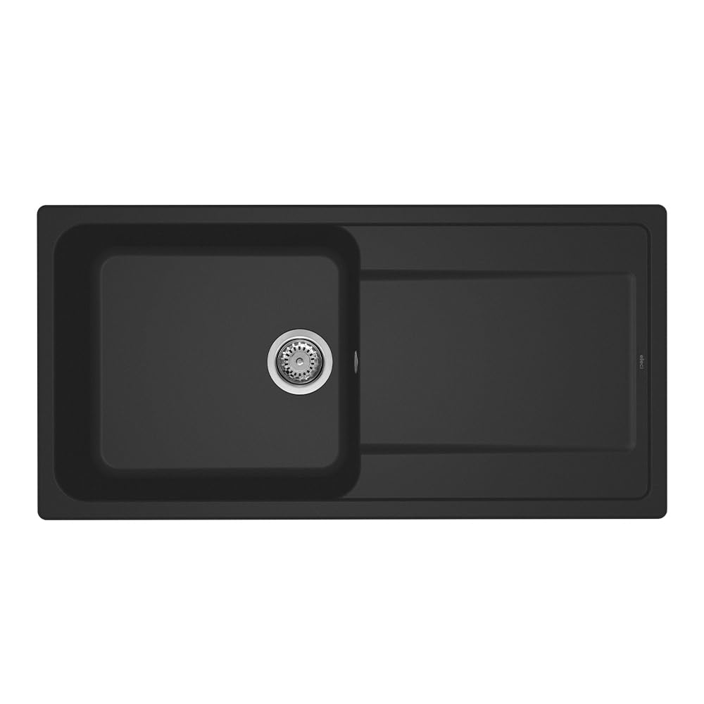 Elleci LG248040 Life 480 - Lavello da cucina, 1 vasca, 1000 x 500 mm, Nero