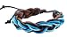 Unisex Hawaiian Surfer Style Cotton Cord Braided Leather Bracelet (Brown Turquoise Blue)