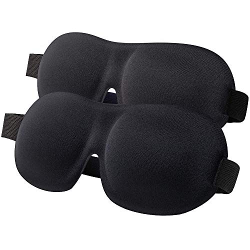 Masque de sommeil pour femme et homme, design breveté Masque de nuit 100% occultant Masque pour les yeux confortable et bandeau -Noir