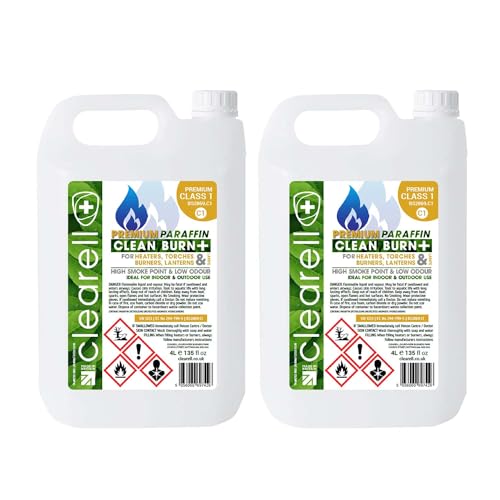 Clearell 8L | Pack of 2 x 4L | CLEAN BURN Premium Paraffin Class 1 Grade | BS2869 C1