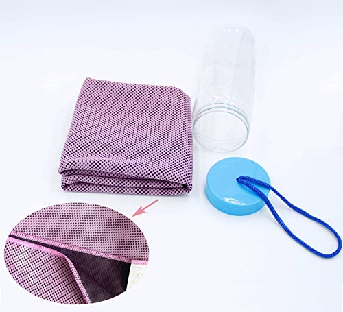 Jczanxi Cooling Towel(36"X 12"), 2 Packs Ice Towels For Neck And Face, Soft Chilly Towel For Sports, Workout,Gym, Yoga, Hiking, Sweat Rag Towels(2Bottle*Grey/Pink) #TOP3