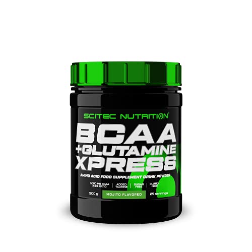 Scitec Nutrition BCAA + Glutamine Xpress mit Glutamin und Taurin, Zuckerfrei, Glutenfrei, 300 g, Mojito