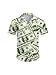 QWEHHEVG American Dollar Money Men's Button Shirt Beach Shorts Set, Hawaiian Short Sleeve Shirt Quick Dry Beach Shorts 2 Pcs with Bucket Hat