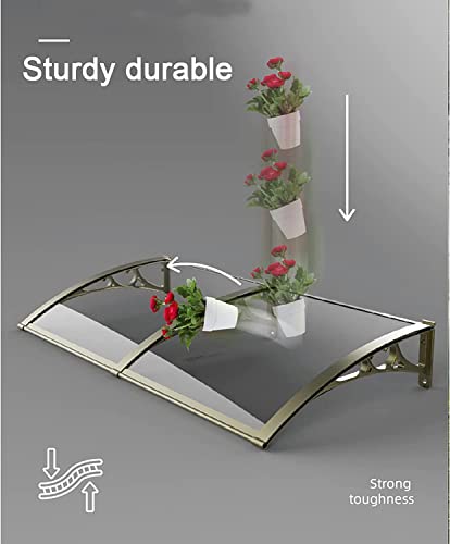 Rain Shelter Cover Roof Protecting Door Awning Canopy, Snow Protection Garden Canopy Awning,Modern Patio Awning,For Shop Window/Back Door 23.3.8 (Size : 80X300Cm/31.5" X118) #TOP4