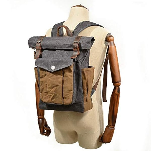 MODGE Rugzakken voor mannen Student Laptop Rugzak, Reisrugzak, Grote capaciteit mannen Batik Canvas Waterdichte Rugzak Retro Grote Middelbare School Student Bag, Reistas, Grote Capaciteit (kleur: Zwart)