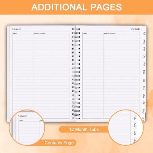 2025-2026 Planner - Weekly & Monthly Planner Runs Jul 2025 to Jun 2026, 6.25" x 8.25", 12 Monthly Tabs, 14 Notes Pages, Inner Pocket, Flexible Cover with Twin-Wire Binding, Planners 2025-2026 - Thumbnail 5