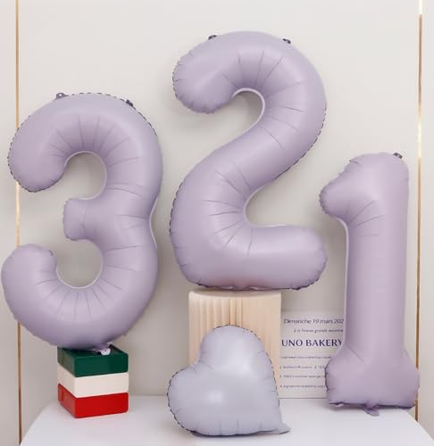 Image of Pastel Purple 2 Number Balloons,40 Inch Light Purple 2 Balloons Large Helium Foil Mylar Purple Number 2 Balloon for Birthday Party Anniversary Decorations