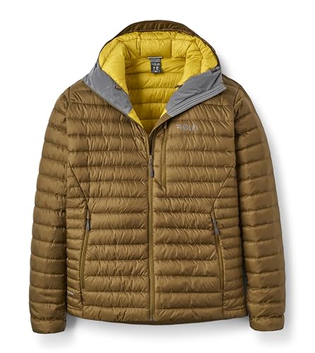Image of Rab Men's Microlight Alpine 700-Fill Down Hooded Puffer Jacket for Hiking & Skiing