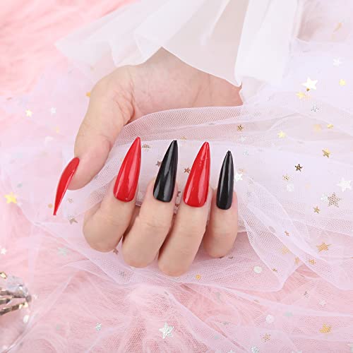 Aubss Black And Red Colors Gel Nail Polish, 2Pcs 10Ml Gel Polish Soak Off Led Gel Nail Shine Finish For All Season Nail Gel Manicure Diy At Home Nail Salon Collection Women Girls(Black&Red) #TOP3