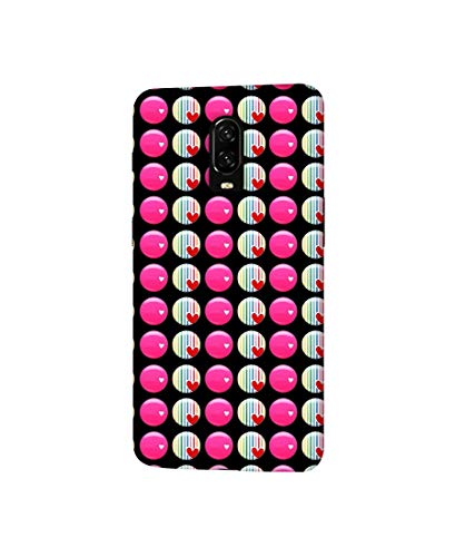 Image of Amazon Brand - Solimo Hardcover Designer Small Two Color Circle 3D Printed Hard Back Case Backcase For Mobile Cover For Oneplus 6T, Multicolour