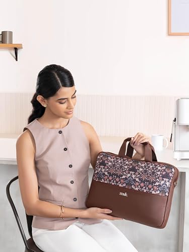 Image of ZOUK Arin Laptop Bag | Slim & Stylish Laptop Bag for Women Office Use | Fits 15.6+ Inch Laptop | Padded Compartment Fits up to 17 Inch Laptop | Water-Resistant | Lightweight