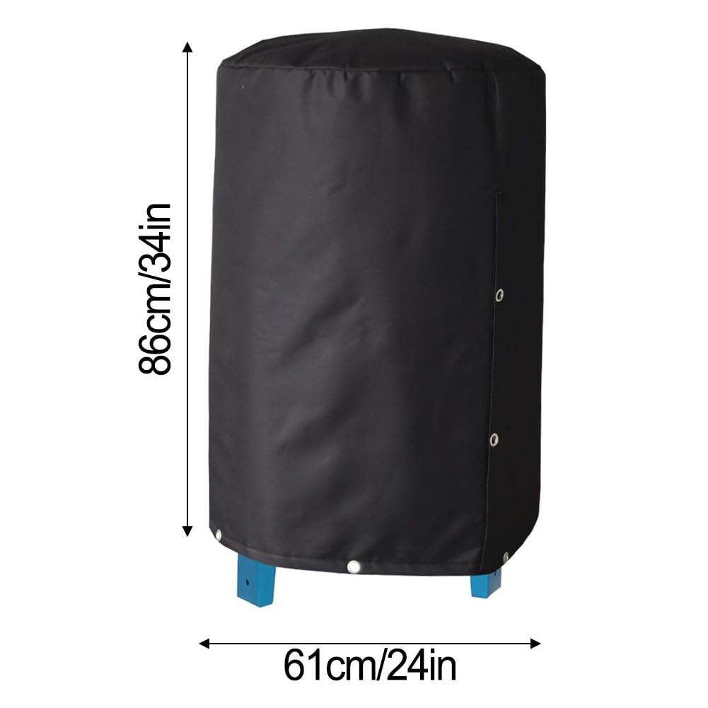 Cubierta redonda de aislamiento para tanque de presión, 61 x 86 cm, resistente a la intemperie, tela Oxford, protector de bomba para pozo de agua, color negro
