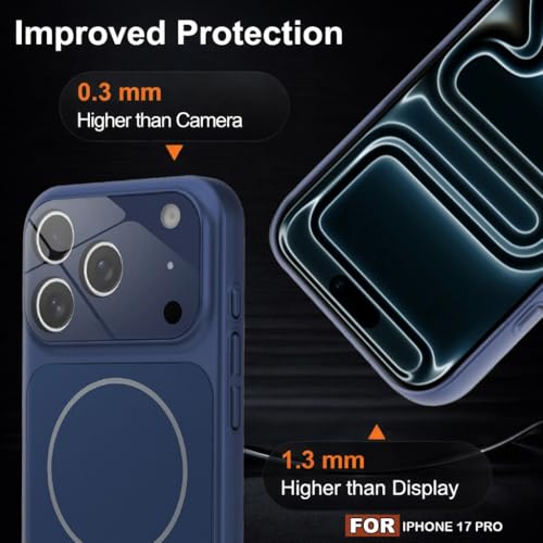 Image of SHINESTAR iPhone 17 Pro Case - Premium Shockproof Protective Cover, Wireless Charging Compatible, Slim & Durable Luxury Back Cover with Camera Protection (Blue)