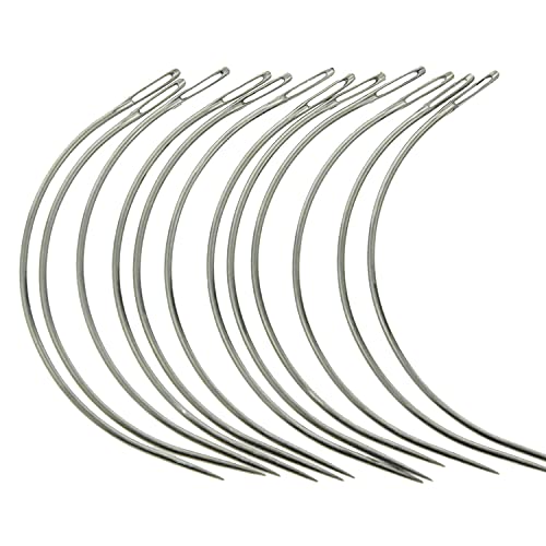 Soft 'N Style 12 Combo Deal C Type Weaving Needle Upholstery Carpet Leather Canvas Repair Weaving Curved Needles Pins Hand Sewing Needles