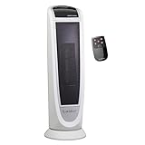 Lasko Oscillating Digital Ceramic Tower Heater for Home with Overheat Protection, Timer and Remote Control, 22.75 Inches, 1500W, White, 5165, Medium