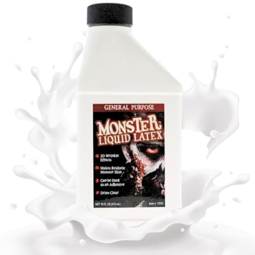 Monster Liquid Latex - Dries CLEAR - Creates Zombie Skin
