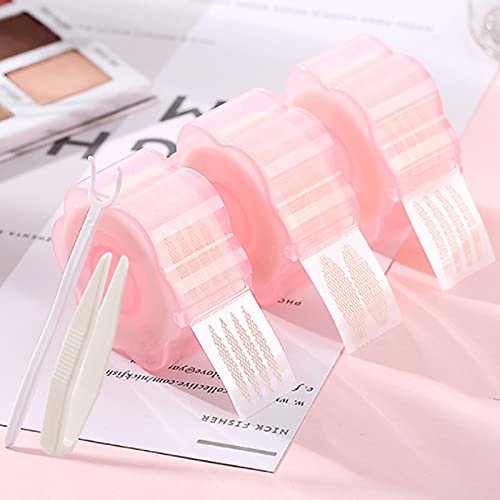 Eyelid Lifter Strips for Hooded Eyes: Glue-Free Double Eyelid Stickers that Will Stick to the Eyelid Stickers in Contact with Water, Plum-Shaped roll lace mesh Olive Eye Stickers (Olive Type)