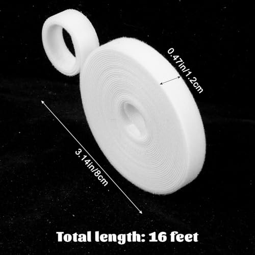 Image of Gjinxi 1 /2in x 16ft Hook and Loop Straps, Reusable Self-Gripping Strips for Home Office Data Center, Multi-Purpose Hook and Loop Roll Self Adhesive Tape for Quick Wrap Cable Straps