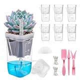 HITOSTAR 6 Pack 2 Inch Mini Clear Self Watering Pots for Indoor Plants, Small Plastic Planters with...