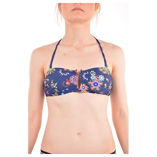 Desigual Swimwear Bandeau Rem Woman Desigual Blue Bikini Top, Donna, Blu (NAVY 5000), XL