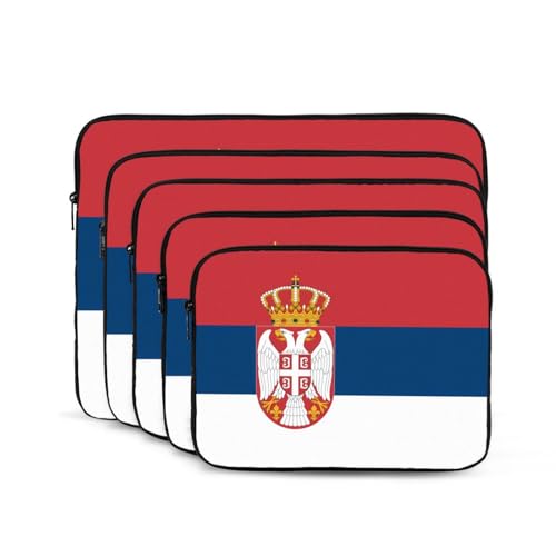 Flag Of Serbia Laptop Sleeve Case 15 Inch Suitable For Notebook Computer Tablet Traveling Carrying Simple Case2