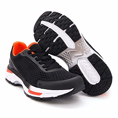 Konhill Women's Road Running Shoes - Breathable Athletic Tennis Sport Fashion Sneakers 8 Us Black/Orange #TOP1