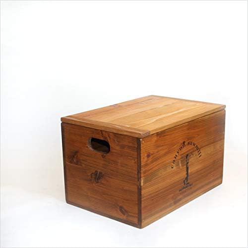 Amazon 家でも キャンプでも使える木箱 Canyonsawmill Woodbox カラーオーク Size M 蓋付き 受注生産 アウトドア キャンプ 用品 家具 収納 インテリア 無垢材 木製 りんご箱 ブラック 収納ケース ボックス オンライン通販