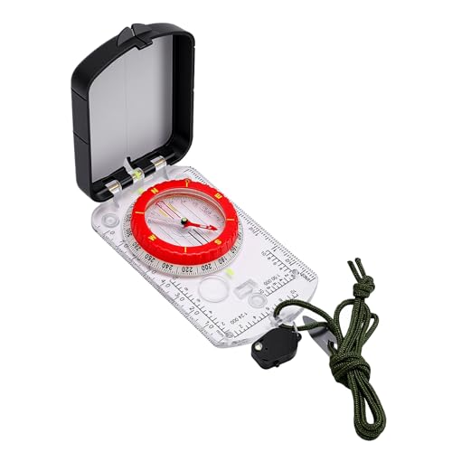 Brújula de supervivencia Zopsc con espejo y luz LED miniatura 2