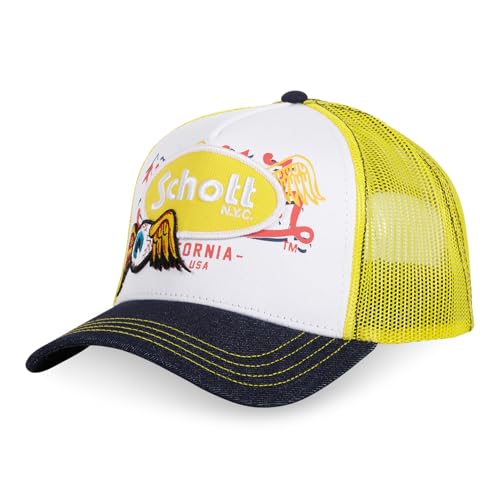 Casquette trucker ajustable Von Dutch x Schott style rétro américaine brodée