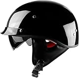 Classic Retro Cromwell Helme Motorrad Halbhelm Demi Jet Für Roller Roller Bike Offener Helm Deutsch Classic ECE Zugelassen Für Damen Herren Erwachsene B,Xl