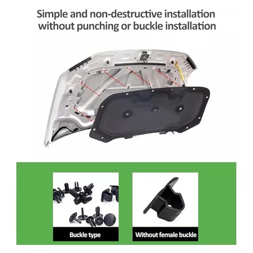 Doublure d'isolation coton Nissan Micra K13 capot de voiture - 5