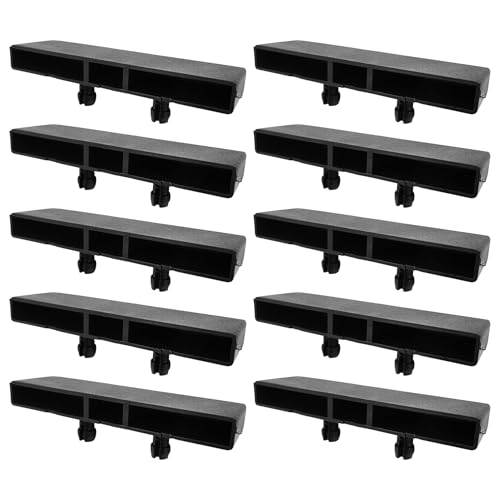 cyclingcolors 10x Doppel-Lattenhalter 38 x 8 mm Kunststoff für Lattenrost Metallrahmen Bett Endkappen Befestigung Clips Zapfen, schwarz