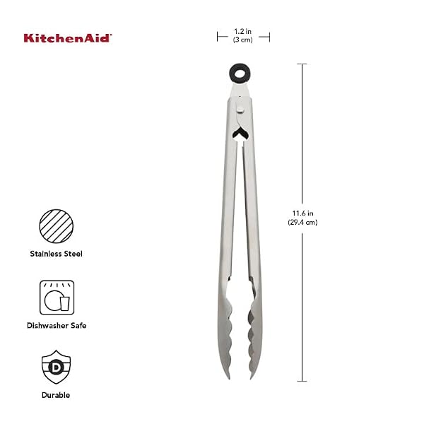 KitchenAid Stainless Steel Utility Tongs, 12 Inch by KitchenAid - Used condition - Image 2