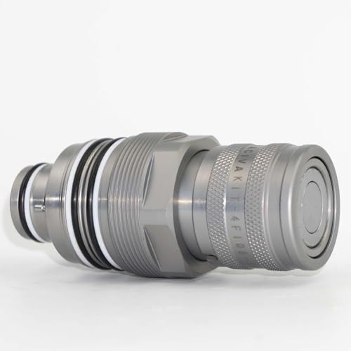 Image of 6680018 Female Flat Face Hydraulic Coupler (46mm) | 4BD4FI manifold block (46mm) skid steer loader (6680018) Electroplated Zinc Nickel Version