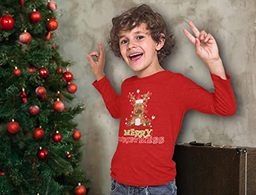 Tstars Merry Chirstmess Cute Reindeer Xmas Lights Toddler Kids Long Sleeve T-Shirt3