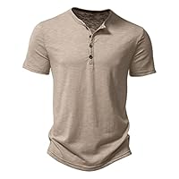 Herren T-Shirt Aus Baumwolle - Kurzarm Basic Shirt Mit Knopfleiste