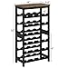 MOGELAFOO 6 Tier Bamboo Wine Rack Freestanding Floor, 24 Bottles Wine Storage Shelves with Table Top, Stackable Wine Display Rack for Kitchen, Bar, Dining Room, Rustic Brown and Black