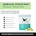 Morning Citrus Mint Shower Steamers Aromatherapy for Energy - USA Made Valentines Day Gift for Her and Him - Peppermint & Orange Shower Bomb Tablets – Soothing Natural Essential Oils (10 Pack)
