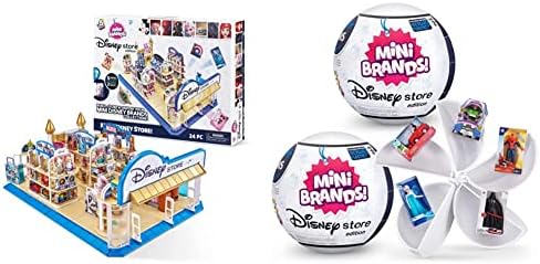 5 Surprise 77267 Disney Brands Toy Store Playset with 2 Exclusive Minis Collectible & Mini Disney Brands Series 1 Mystery Capsule Genuine Disney Mini Brand Collectible Toy by Zuru (2 Pack)
