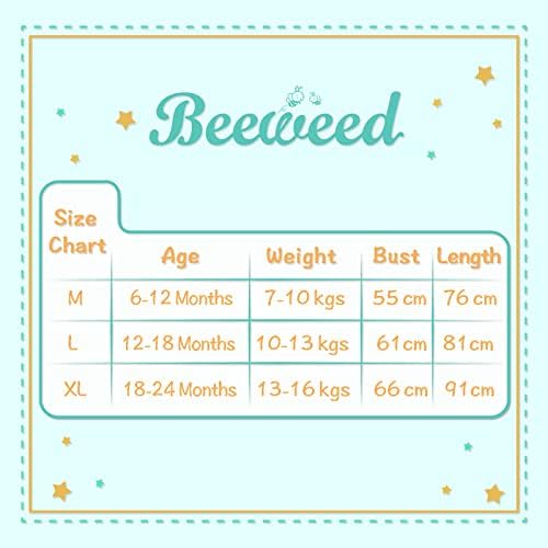beeweed Baby Winter Sleeping Bag 2.5 Tog, 100% Cotton Toddler Sleep Sack with 2-Way Zipper, Unisex Babies' Sleeveless Wearable Blanket, 12-18 Months