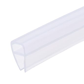 METALLIXITY 137.8" Long 5/16" Glass U Shape Seal Strip Silicone Frameless Shower Door Bottom Seal, Clear | For furniture repair doors