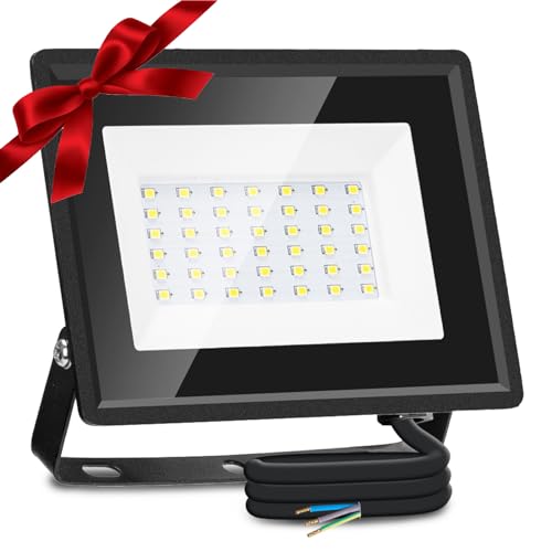 Aigostar Faretto LED da Esterno 30W 2510LM, Faretti LED Esterno Impermeabile IP65, 6500K Bianca Fredda per Giardino, Cortile, Garage, Pareti