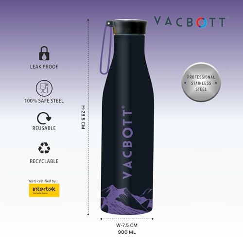 Image of Clay Craft VACBOTT Aspen Double Walled18 Hours Hot and 24 Hours Cold Water Bottle Vacuum Insulated Flask Bottle 860 ml|2 Piece Steel Water Bottles for School, Office, Home, Gym, Leakproof