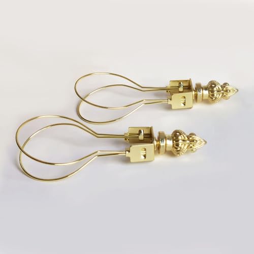 Image of GY & CK Lampshade Clip Adapter Light Bulb Clip Adapter Includes Decoration Finial, Spring Clip for Light Bulbs (Brass)