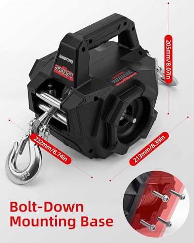 SINOKING Winch Portátil 1500 LB con Cuerda Sintética 40 ft miniatura 5