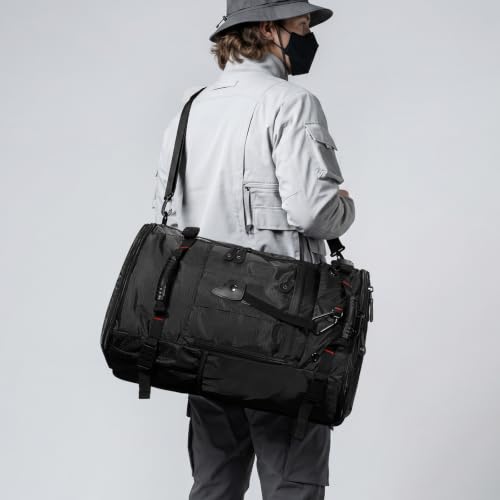 Image of YOUMIAN Large Capacity For Travel Hiking Sports Carry On Backpack Durable Convertible Duffle Bag Laptop airplane (Black Checkered, 60L-Large DualMainOpening)