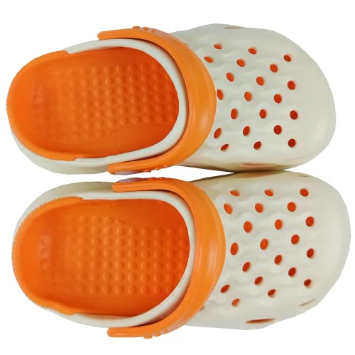 Happy E-Life Baby Sandals, Kid's Slides Sandals Boys Girls Clogs Cute Cartoon Garden Shoes Lightweight Beach Slippers For Kids(Orange,9.5) #TOP2