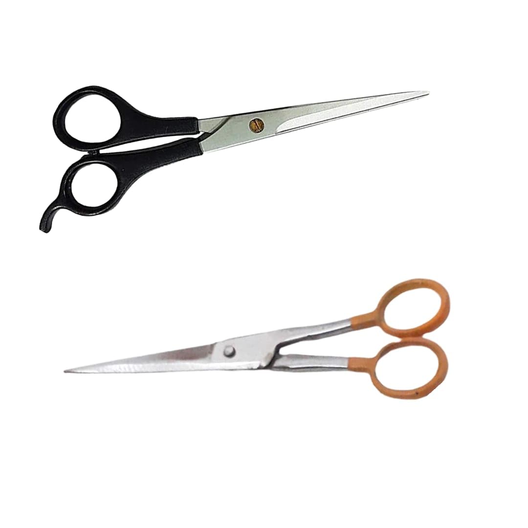 Fourx Professional Barber's and Beauty Salon Cutting Scissors Multiple uses essentials Pack of 2 (Black&Brown)-image-8